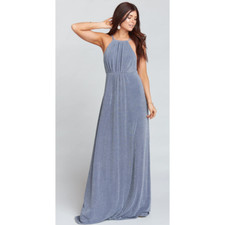 SHOW ME YOUR MUMU Amanda Maxi Dress Dancing Queen Shine Smoke Gray - MED - NWT
