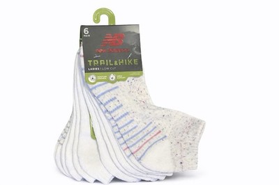 New Balance Trail & Hike Women Socks 6 Pair Shoe Size 4-10 Low Cut