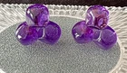 Vintage Earrings Lucite PURPLE Clip Back Statement Costume Jewelry