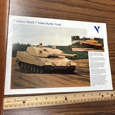 Vintage Vickers Mark 7 Main Battle Tank British Military Vehicle Brochure