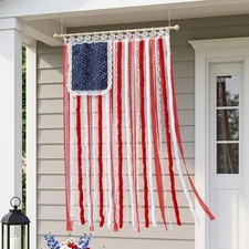 4th of July Decorations,2.1x4.1 Ft Patriotic Bunting Ribbon Banner, American
