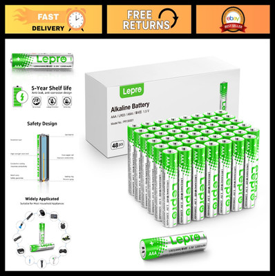 48 Pack AAA Batteries - Ultra Long-Lasting 1.5V Alkaline, Leak-Proof & Corrosion