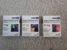 Nicotine Transdermal Patch 7mg 14mg 21mg Steps 1-3 Complete Kit NEW Sealed