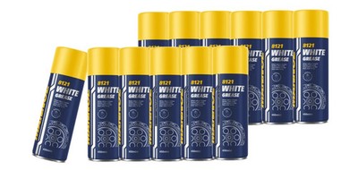 12x 450 ml MANNOL 8121 SPRÜHFETT SCHMIERFETT WEIß WHITE GREASE FETTSPRAY LITHIUM