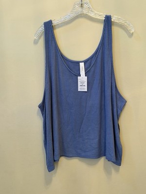 NEW Auden Women's Light Blue Cozy Ribbed Pajama Tank Top Size 2X NWT