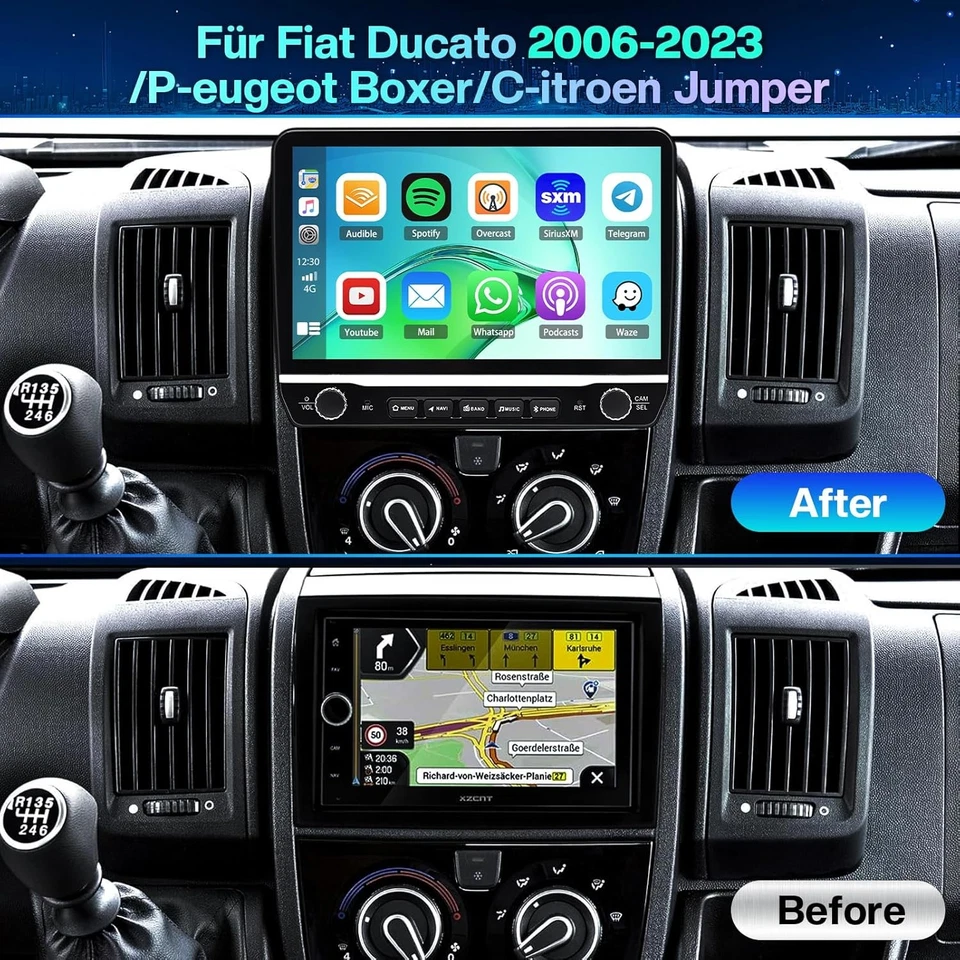 Für Fiat Ducato 2007-2023 10'' Carplay Android 13 Autoradio GPS Navi WIFI Kamera - Bild 4 von 4
