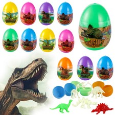 12 Pack Easter Eggs Prefilled with Dinosaur Toys Easter Basket Stuffers Kid Gift