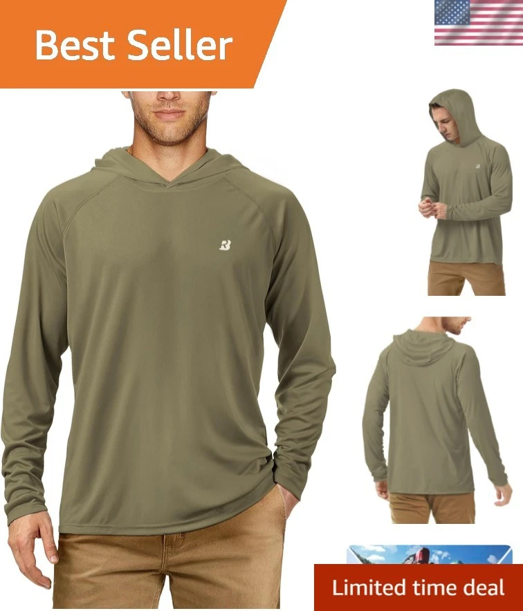 UPF 50+ Fishing Shirts for Men, Long Sleeve UV Sun Protection Hoodie, Outdoor...