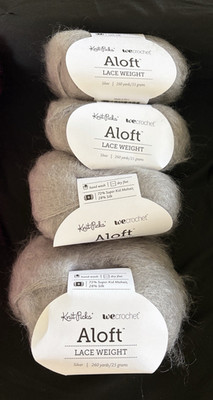 Knit Picks Aloft Lace Yarn 0 Lace/Fingering Silver Mohair/Silk Skein Lot