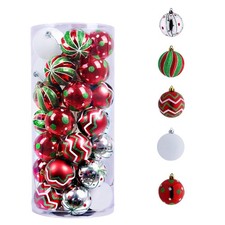 Valery Madelyn Christmas Ornaments Tree Decorations, 35ct Red Green White Sha...