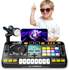 DJ Toy Set for Kids, Toddler Musical DJ Mixer with Lights, Sounds Bluetooth, M