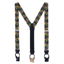 Trafalgar Men's Jungle Parrot Silk Button End Suspenders