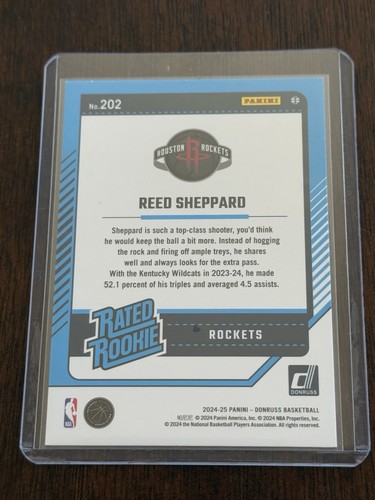 2024-25 Donruss Basketball Silver Choice Reed Sheppard Rated Rookie Card - Picture 5 of 6
