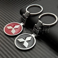 Mitsubishi Double-Sided Chrome Keychain US Seller Free Shipping