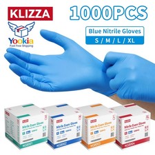 100-1000PC 4.5 Mil Blue Nitrile Exam Gloves Powder Latex Free Food Medical Grade