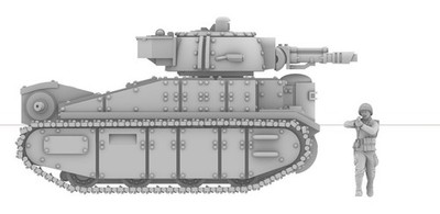 3D Printing 1/72 British MK3 medium tank Unpainted