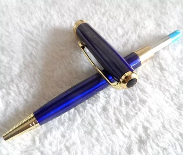 Good Parker Sonnet Series Ballpoint Pen Blue Gold Clip Fine Nib Blue Ink Refill