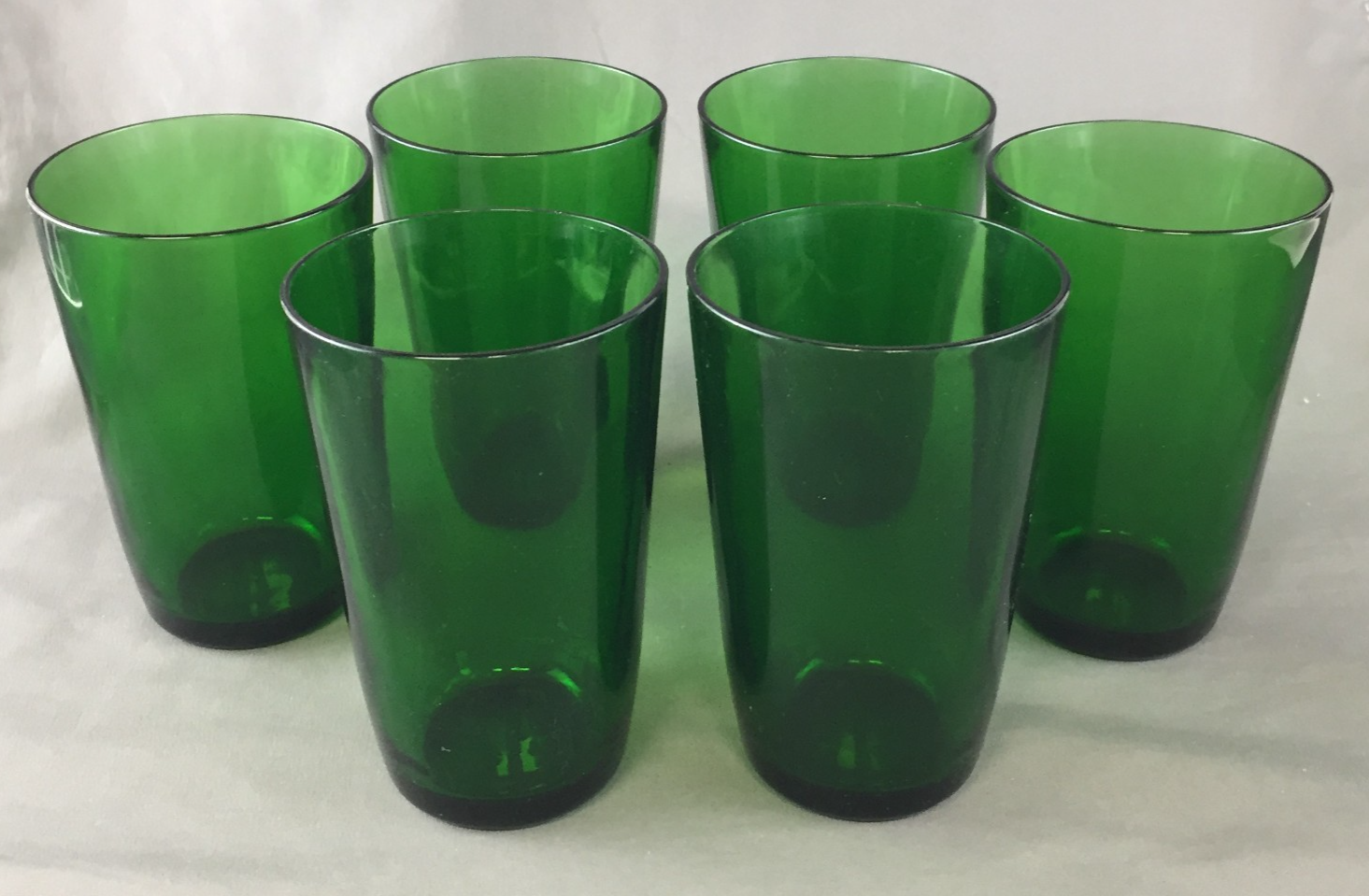 Vintage VERECO France Emerald Green Juice Glasses Set of 6 - 8 oz 4.75