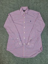 Polo Ralph Lauren Mens Button Down Shirt Size S Oxford Plaid Blue Red Checked
