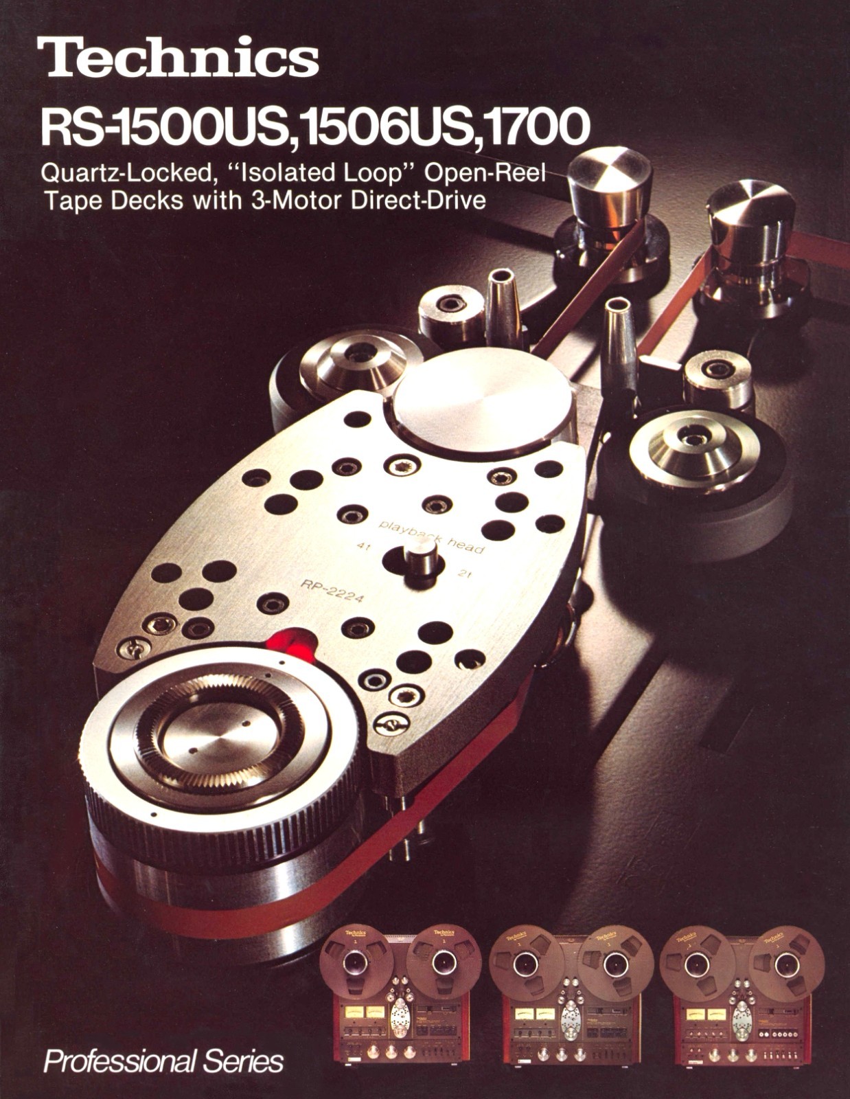 High res scans of the Technics RS-1700 1506 RS-1500US reel-to-reel deck brochure