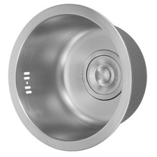 Stainless Steel Round Bar Sink Single Bowl 11 Inch for RV Kitchen Outdoor Use