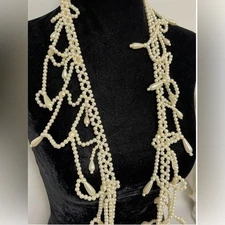 Source Unknown Cream Multi-Strand Necklace