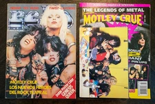 Vintage Motley Crue magazine specials with poster from 1980's Shout At the Devil