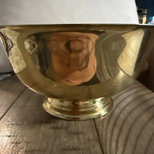 Vintage Gold Plated Footed Bowl Martin Marietta stamped 3.5"H 7"W
