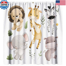 Sglyuliang Nursery Curtains Jungle Safari Theme Giraffe Print Kids Room