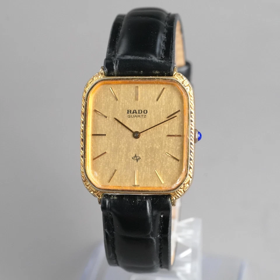 RADO 128.9501.2 Men's Watch  Gold 28mm Vintage New Battery New Leather Band - Image 4 of 4