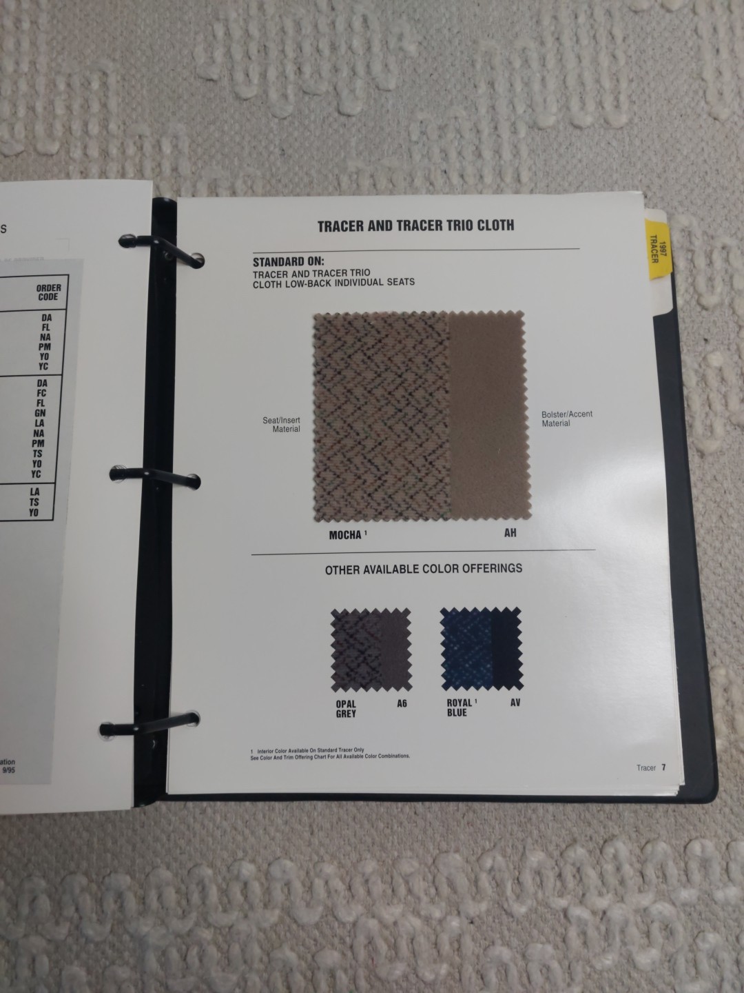 1996 Mercury Dealer Album Color upholstery paint book Cougar Grand Marquis thumbnail 8