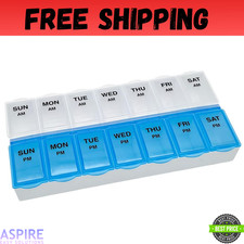 Weekly Pill Box Organizer 7 Day Medicine Storage Case 2 Times a Day Daily AM PM