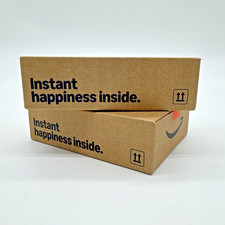 Lot 2 Amazon Shipping Box EMPTY Gift Card Holder Case Instant Happiness Magnetic