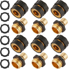 6 Set Quick Connect Hose Fittings for Garden Hose Quick Connector 3/4 Inch GHT