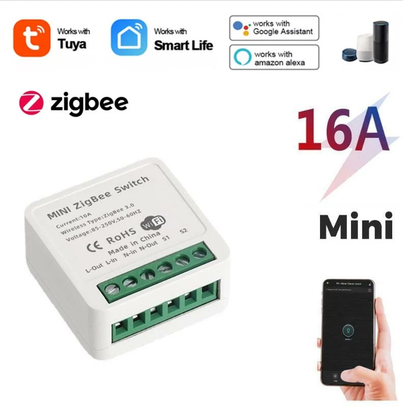 Zigbee 3.0 Smart Licht Schalter Modul Tuya Home Mini Funk Ein Ausschalter Alexa - Bild 4 von 4