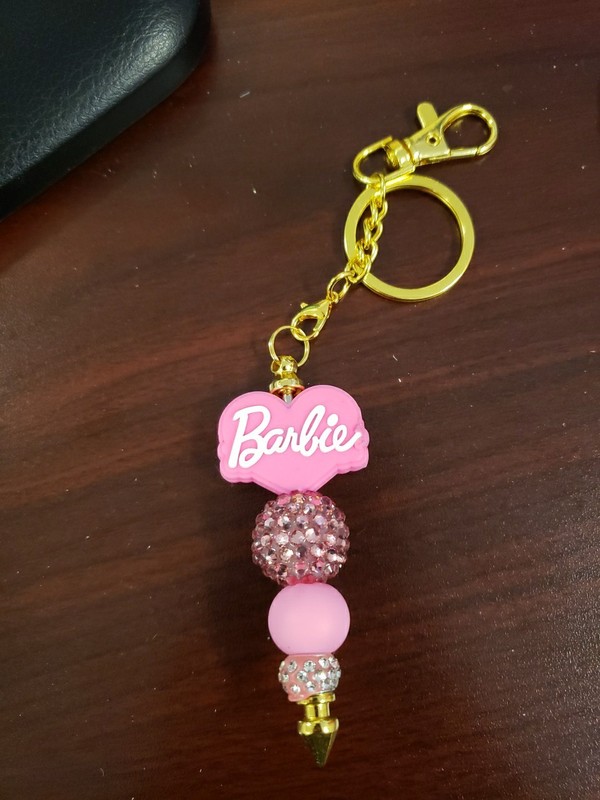 New Handmade Barbie Focal Bead Beaded Keychain