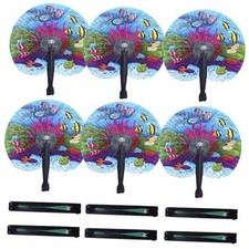 20 Pcs 10" Safari Print Animal Folding Paper Hand Fan 20 PCS 20 Pcs Animal Fish