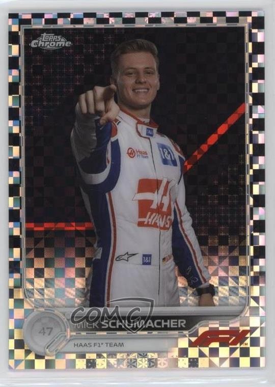 2022 Chrome Formula 1 F1 Racers Checker Flag Refractor Mick Schumacher #69 13c1