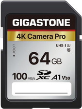 5-Years Data Recovery 64GB SD Card, 4K Camera Pro, UHS-I A1 V30 SDXC Memory C