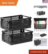 Lightweight Black Plastic Storage Boxes - 2 Pack for Maximum Space Efficiency