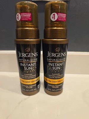 2 Jergens Natural Glow Instant Sun ULTRA DEEP BRONZE Sunless Tanning Mousse New