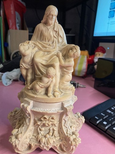 Giovanni Franchi Figure Group on ornate plinth, Jesus with Children please read.