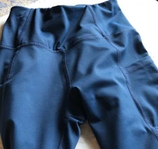 Layer 8 Work Out Womens Teal Blue Performance Ruched Mesh Active Capri Legging S