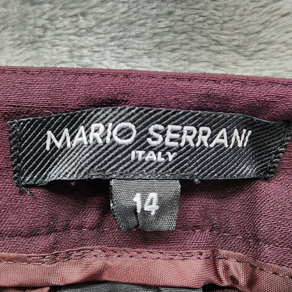 Брюки женские Mario Serrani Italy 14 красные бордовые с высокой талией узкие эластичные на лодыжке - Изображение 4 из 4