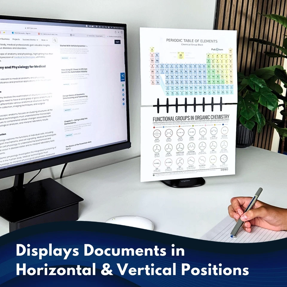Desktop Titan Document Holder for Typing | Compact 2 Page Paper Holder Stand ... - Image 4 of 4