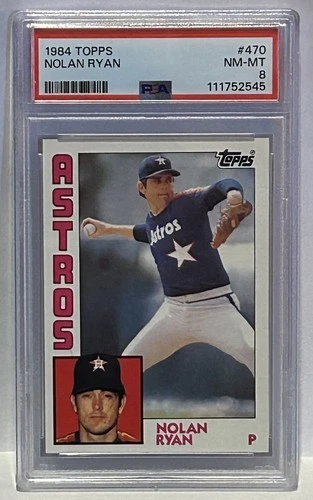 A 1984 Topps #470 Nolan Ryan PSA Graded NM-MT 8 MLB Trading Card