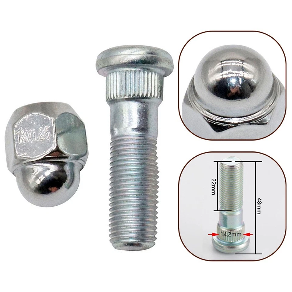 Heavy Duty Wheel Hub Bolt Stud & Nut Set for Forester 20092019 Long lasting - Image 4 of 4