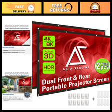 120" Dual Projection Projector Screen - 16:9 Front  Rear, Portable, Anti-Crease