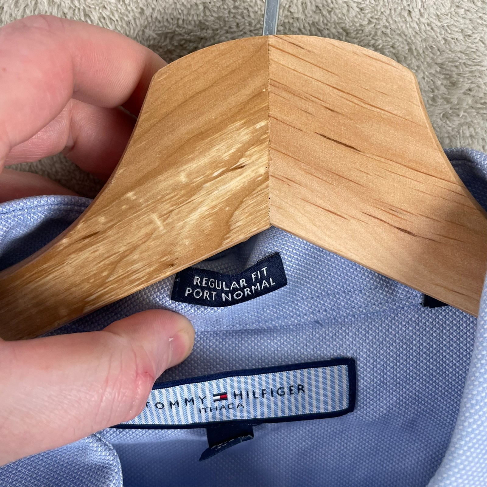 Men's Tommy Hilfiger Ithaca Cuff Link Long Sleeve Shirt Size XL Extra Large Blue thumbnail 3