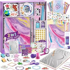 DIY Journal Kit for Girls Ages 8-14, 2-Pack Journal Set Purple Packing-2pcs